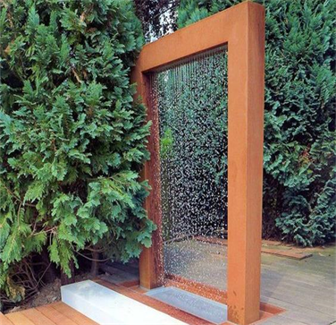 corten steel water feature